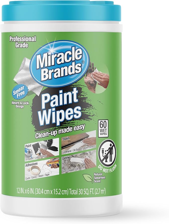 MiracleWipes for Paint Prep & Cleanup, Remove Tough Grime Build-Up, Wet Paint by MiracleWipes
