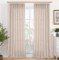 YoungsTex Pinch Pleated Linen Curtains 102 Inch Length 2 Panels Light Filtering by YoungsTex