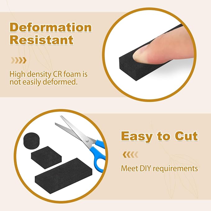 Weather Stripping Door Seal Strips 1/2 in x 1/4 in, Strong Adhesive Foam - Image 4