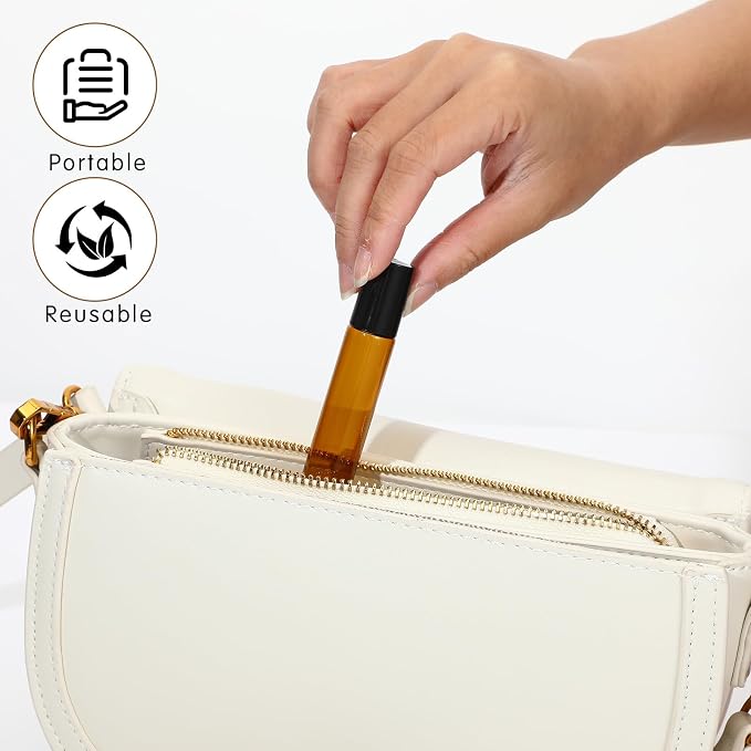 10pcs Amber Essential Oil Roller Bottles, 10ml Roller Bottles - Image 5