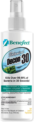 Benefect Botanical Decon 30 Disinfectant Cleaner, 4 oz. Spray Bottle, Light by Benefect