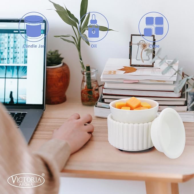 Ceramic Wax Melt Warmer with 1 pc Silicone Dish Candle Warmer - Image 4