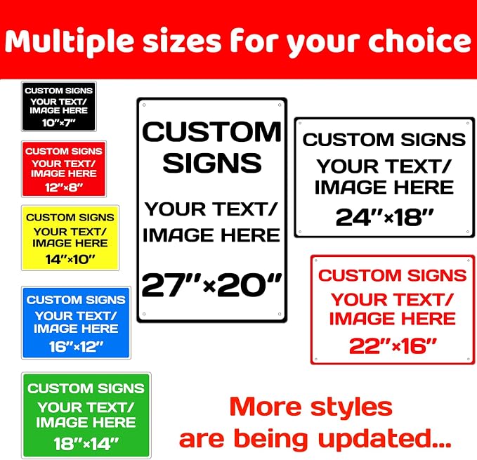 custom metal sign, Aluminum Weatherproof Metal Sign Multiple Sizes Custom - Image 6