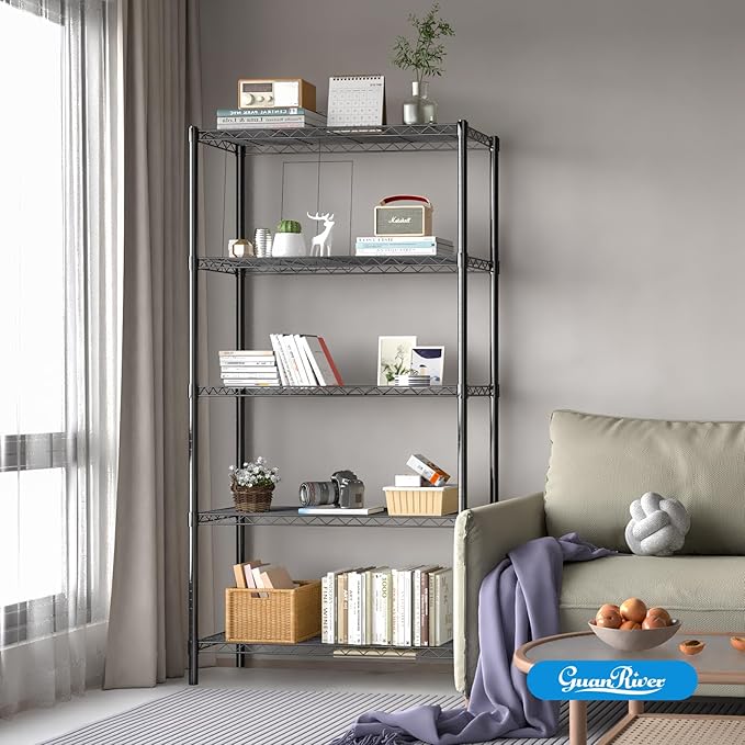 5-Shelf Adjustable Metal Shelf Wire Shelving Unit Storage Rack Display Shelf - Image 2