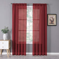Tollpiz Sheer Curtain Linen Textured Living Room Curtains Sheer Light Filtering by Tollpiz