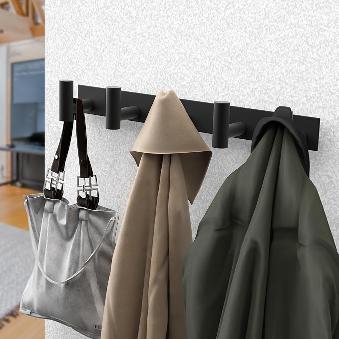 PMMASTO Coat Rack Wall Mounted, 5 "T Shaped Wall Hooks - Image 5