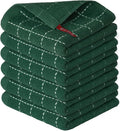 Artoid Mode Checkered Designed Cotton Green Terry Kitchen Dish Cloths, 12x12 by ArtoidMode