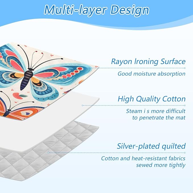 Decorative Butterfly Floral Ironing Mat Thickened Ironing Blanket Travel - Image 4