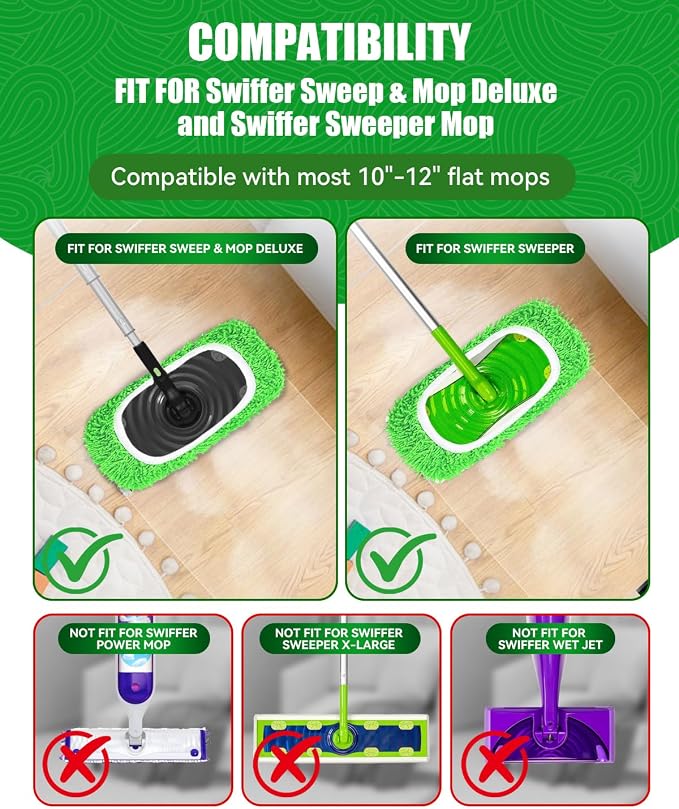 Reusable Microfiber Mop Pads Compatible - Image 2
