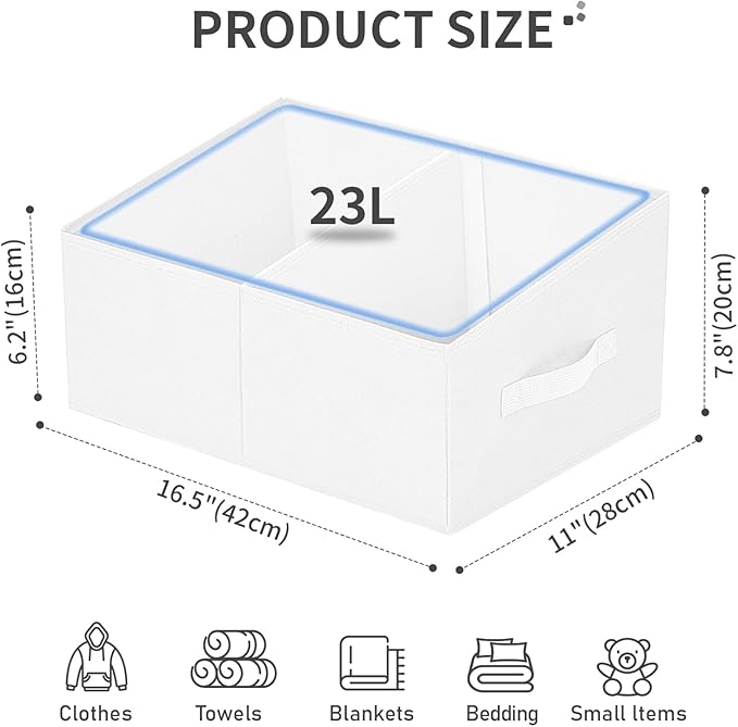 DIMJ Large Closet Shelf Organizer Bins 4 Packs - Image 2