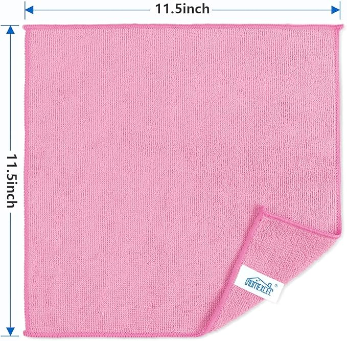 HOMEXCEL Pink Microfiber Cleaning Cloth, 50 Pack Cleaning Towels - Image 7