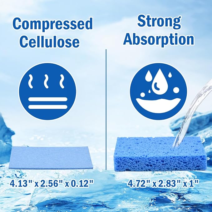 YoleShy 48 Pack Sponges Kitchen Natural Compressed Cellulose Sponges - Image 2
