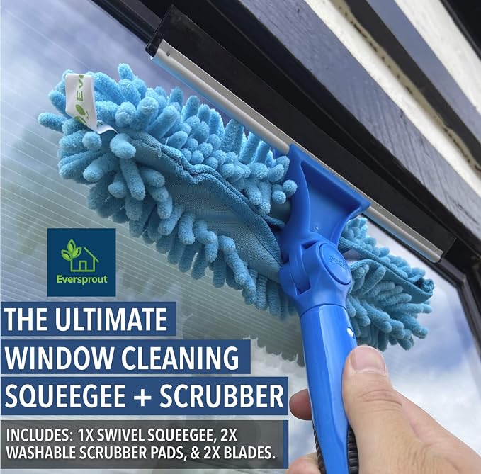 EVERSPROUT 5-to-12 Foot Swivel Squeegee & Microfiber Glass Window Scrubber - Image 5