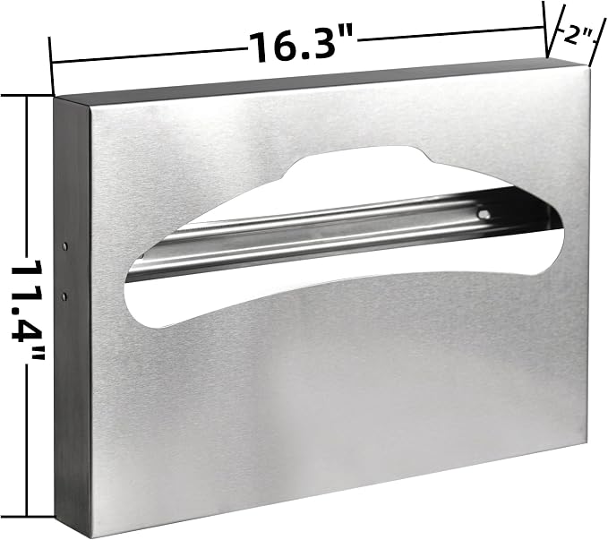Toilet Seat Cover Dispenser, Commercial Stainless Steel Brushed Toilet Seat - Image 2