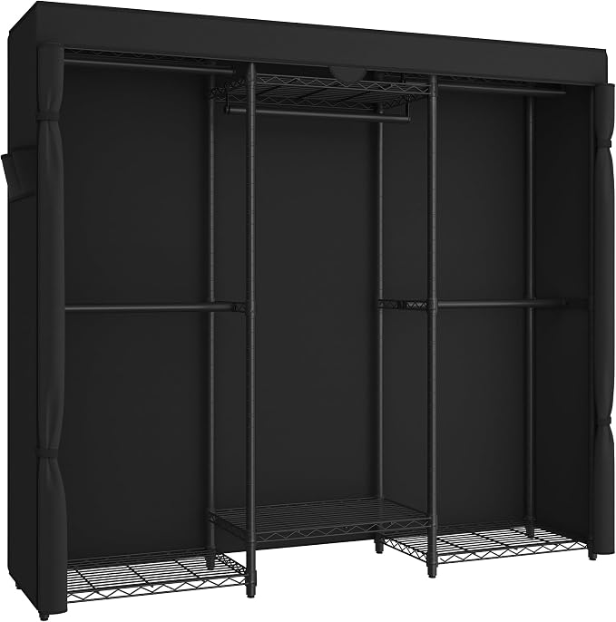 SONGMICS Heavy-Duty Clothes Rack, Garment Rack, Portable Closet, 68.7-Inch Wide - Image 7