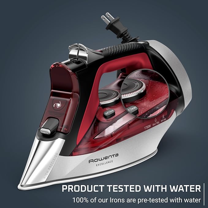 Rowenta Iron, Focus Excellence Stainless Steel Soleplate Steam Iron - Image 9