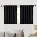 RYB HOME Short Black Curtains for Bedroom, W42 x L36 inch, 2 Panels by RYBHOME