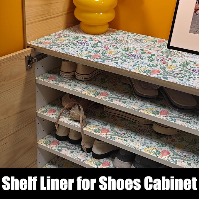 Floral Shelf Drawer Liners, Non Adhesive and Strong Non-Slip Colorful Cabinet - Image 8