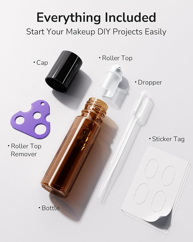 ULG 24-Pack Essential Oil Roller Bottles 10ml, Empty Bottles - Image 5