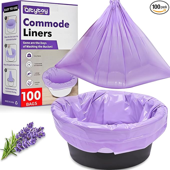 100 Commode Liners for Bedside Commode, Thickness Leakproof Disposable Portable by Unknown