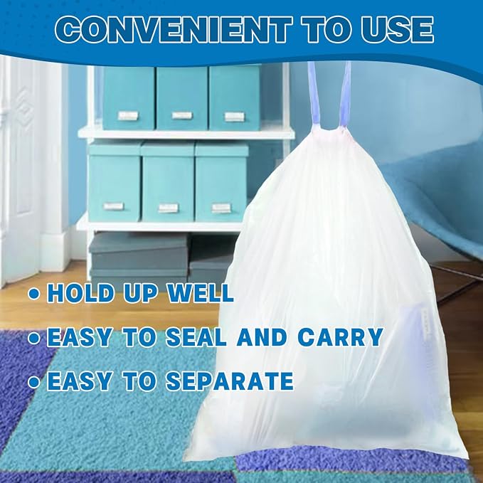 1.6 Gallon Mini Trash Bags Drawstring - Image 4