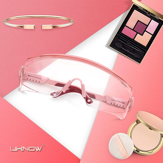 UKNOW Safety Goggles Over Glasses, Safety Glasses Anti Fog Wraparound Eye - Image 2