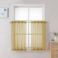 Chyhomenyc Gold Sheer Curtains 36 inch Length 2 Panels Set, Light Filtering by Chyhomenyc