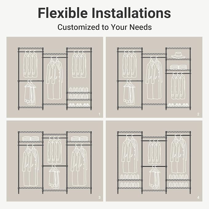 VIPEK V5 Plus Large Portable Closet Rack Freestanding Wardrobe Closet, 85.4" L - Image 6