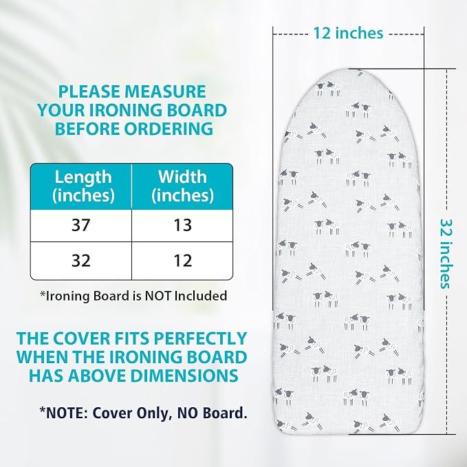Table Top Ironing Board Cover 12 x 32 inch, 3 Layers Small Iron Board Cover - Image 6