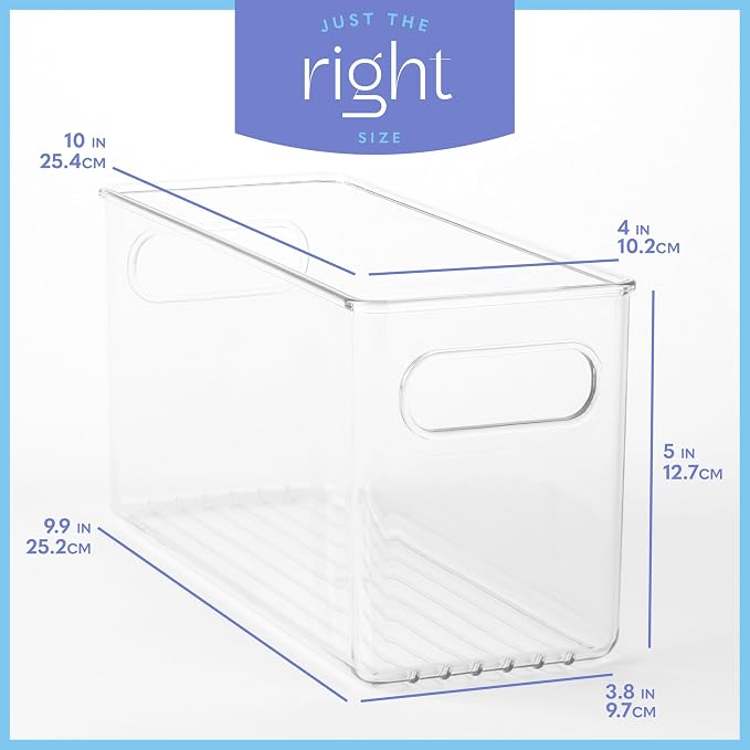 Plastic Food Storage 6 Pack Clear Container Bin - Image 3