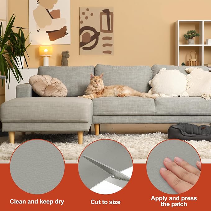 PATIKIL Leather Patches Tape for Furniture, 6.3 x 61 Inch Self Adhesive Vinyl - Image 3