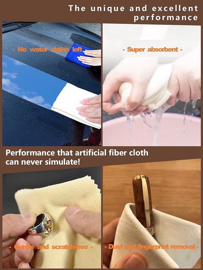 Eyeglass Cleaning Cloth Natural Chamois Leather Camera Lens Cleaning - Image 3
