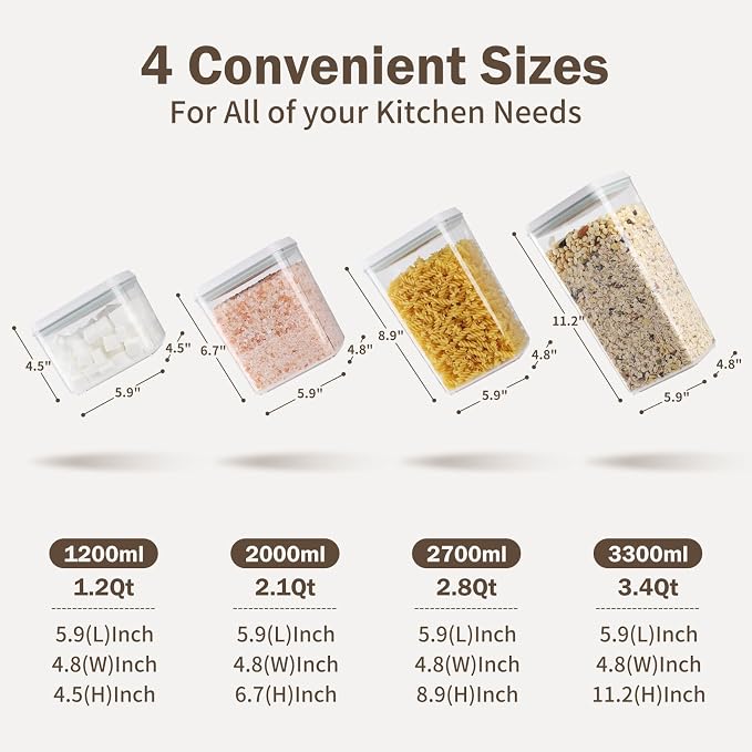 12 Pcs Pop Food Storage Containers Airtight Food Storage Containers Set - Image 6