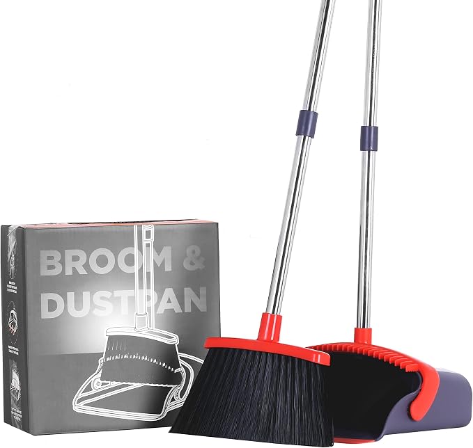 Broom with Dustpan Combo Set Broom and Dustpan Set Dust Pan with Stainless - Image 7