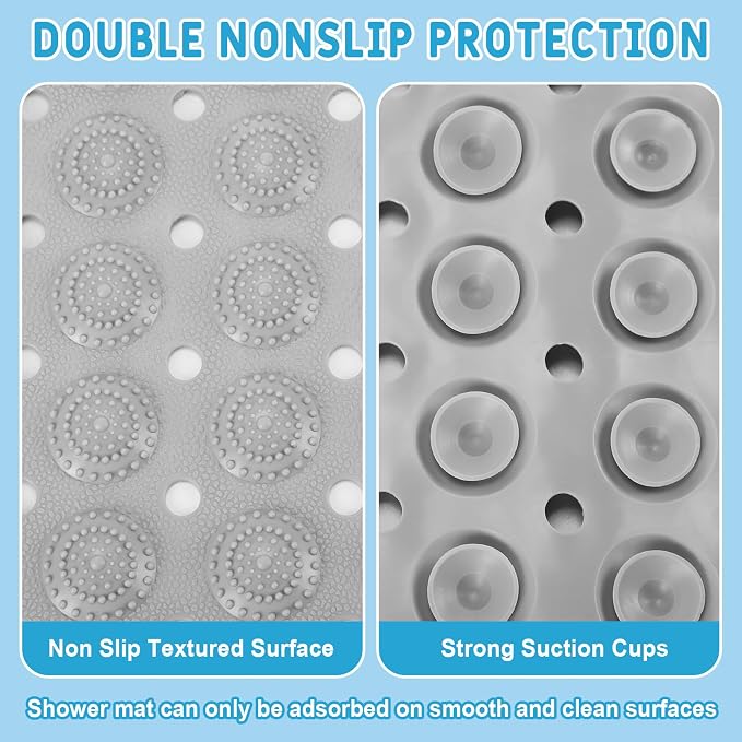 Dunzy 6 Pcs Non Slip Bath Mats 27.6x14.2 Inches TPE Bathtub Mats - Image 4