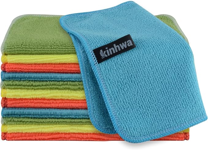 KinHwa Kitchen Washcloths for Dishes Absorbent Microfiber Dish Cloths Quick Dry by KinHwa