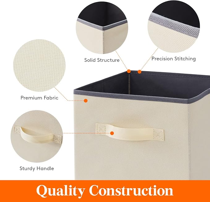 Lifewit Collapsible Fabric Storage Cubes Bins Set 11 Inch, Foldable Cubby - Image 3