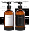 Amber Glass Soap Dispenser 2 Pack, Hand Soap Dispenser Bathroom by RYTOXILOBrightenUpYourHome