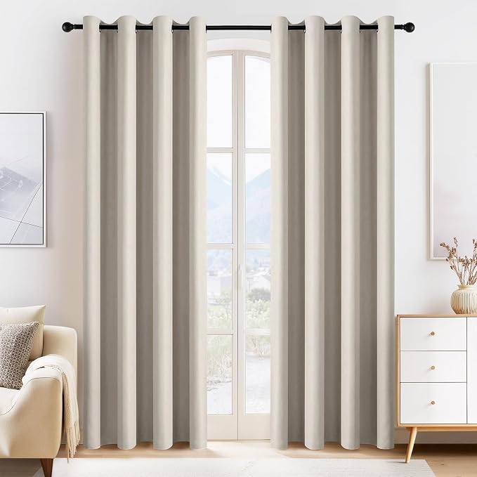 PONY DANCE Cream Blackout Curtains by PONYDANCE