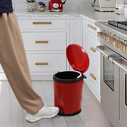 Round Trash Can with Soft-Close Foot Pedal, 2 Gallon Waste Bin with Lid - Image 5
