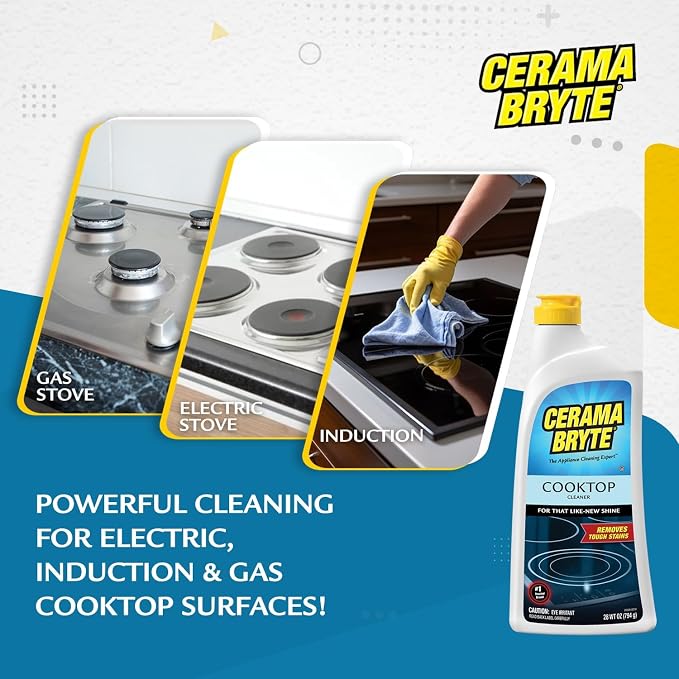 Cerama Bryte Removes Tough Stains Cooktop and Stove Top Cleaner - Image 3