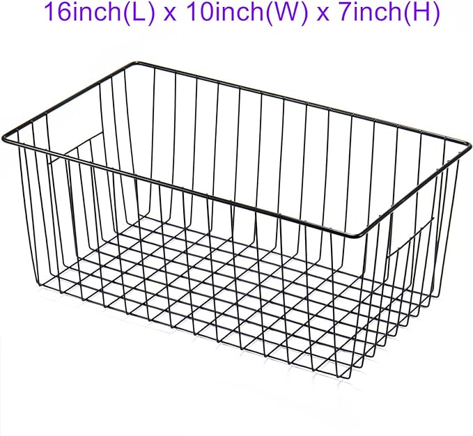 16inch Freezer Wire Storage Organizer Baskets, Household Refrigerator Bins - Image 3