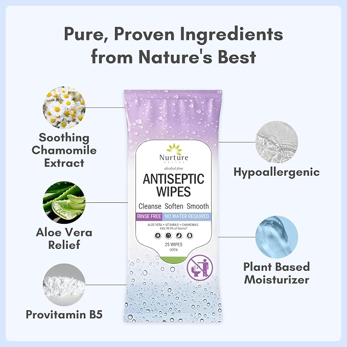 Nurture XL Antibacterial Body & Hand Wipes | Alcohol-Free Antiseptic Wet - Image 4