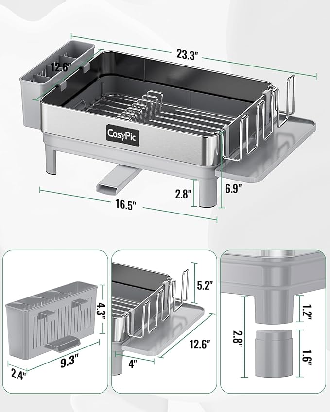Dish Racks, Thicker Premium 304 Stainless Steel Dish Drying Rack - Image 7