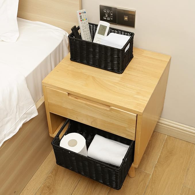 HOONEX Wicker Baskets for Storage, Plastic Baskets for Organizing - Image 2