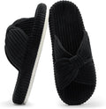 Chantomoo Slippers for Women Memory Foam House Bedroom Corduroy Bow Crossbands by Chantomoo