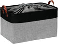 DULLEMELO Extra Large Canvas Fabric Storage Basket, 70L Foldable Closet Storage by DULLEMELO