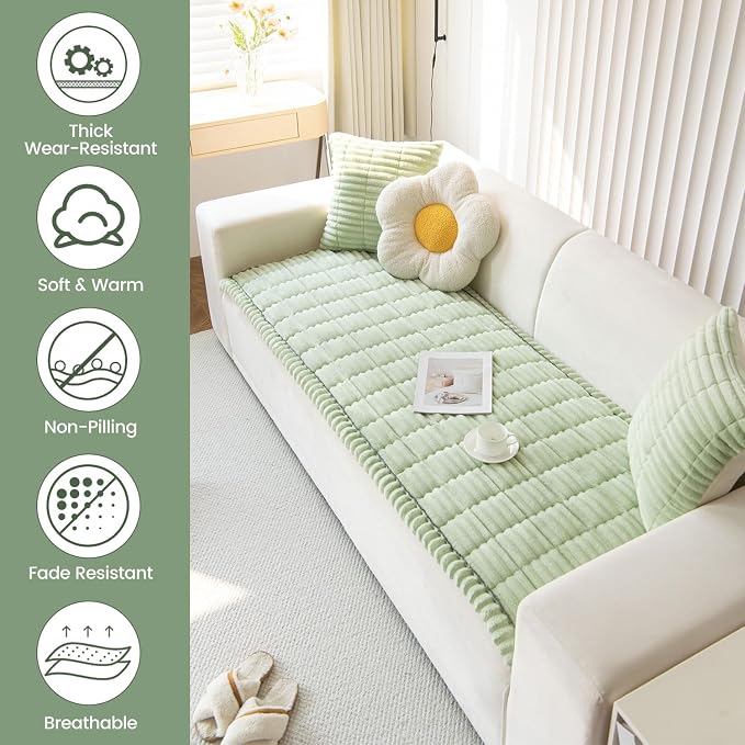 OTOB Dog Couch Covers for 3 Cushion Washable Non Slip Plush Pet Friendly Bed - Image 2