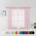 Chyhomenyc Sheer Curtains 45 Inch Long 2 Panels, Short Voile Drapes by Chyhomenyc