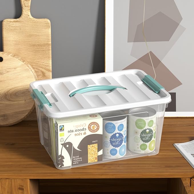 6-Pack Clear Storage Latch Bins, 14 L Plastic Storage Boxes - Image 6